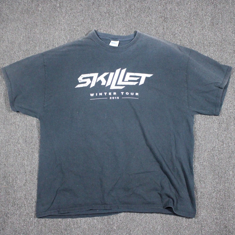 Gildan Skillet Band T-Shirt Mens 2XL Black Excellent 2015 Winter Tour Tee